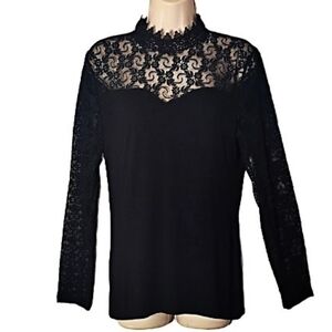 Victorian Inspired Black Lace Top